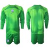 Maglia da Calcio Portiere a Maniche Lunghe Inghilterra Mondiali 2022 Verde per Bambino